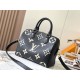 Louis Vuitton M58947 Black Silk-Printed Embossed Speedy Bandoulière 25 Handbag Monogram Empreinte Leather, Size: 25.0x19.0x15.0 cm