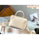 Louis Vuitton M45394 Off-White Petite Malle Souple Handbag made of Embossed Monogram Empreinte Leather, Size: 20x14x7.5cm