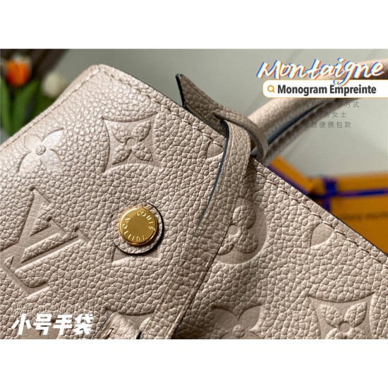 Louis Vuitton M41053 Small Elephant Gray Embossed Montaigne Handbag, Size: 29x20x13cm