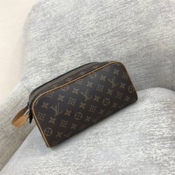 Louis Vuitton DOPP KIT Toiletry Bag (M46696) Monogram Macassar Coated Canvas, Size: 28x15x16.5cm