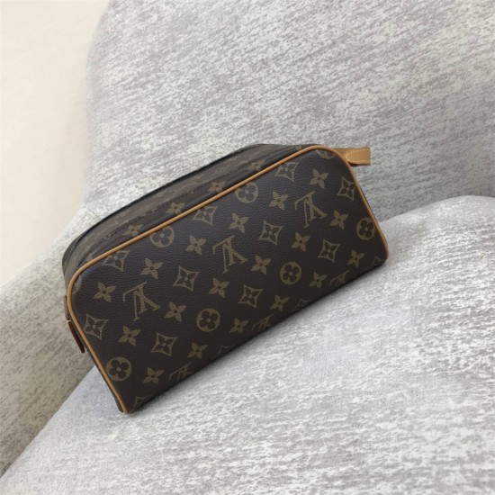 Louis Vuitton DOPP KIT Toiletry Bag (M46696) Monogram Macassar Coated Canvas, Size: 28x15x16.5cm