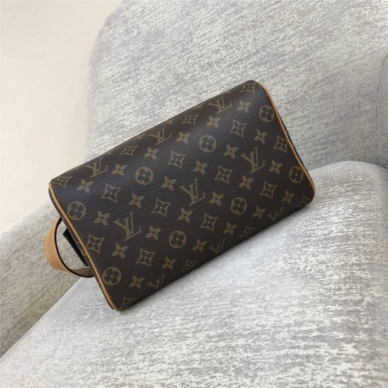 Louis Vuitton DOPP KIT Toiletry Bag (M46696) Monogram Macassar Coated Canvas, Size: 28x15x16.5cm