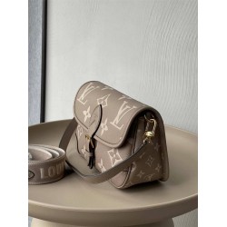 Louis Vuitton DIANE Handbag (M46388) Gray, Classic Monogram Empreinte Embossed Leather, Size: 23x16x8.5cm