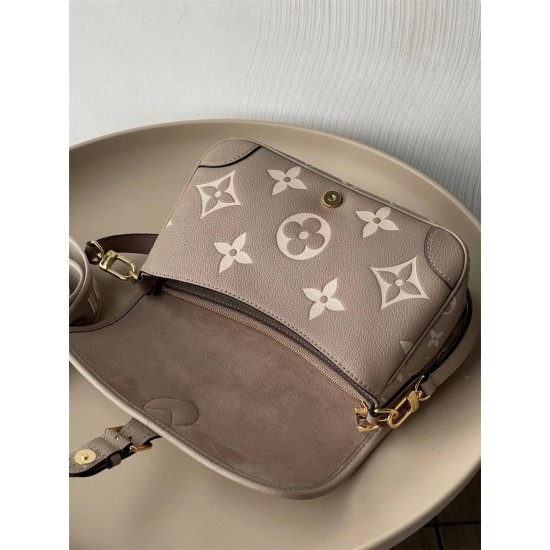 Louis Vuitton DIANE Handbag (M46388) Gray, Classic Monogram Empreinte Embossed Leather, Size: 23x16x8.5cm