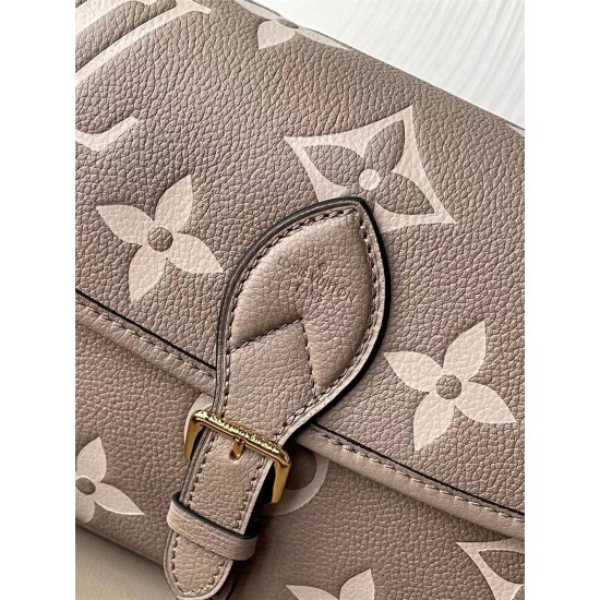 Louis Vuitton DIANE Handbag (M46388) Gray, Classic Monogram Empreinte Embossed Leather, Size: 23x16x8.5cm