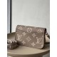 Louis Vuitton DIANE Handbag (M46388) Gray, Classic Monogram Empreinte Embossed Leather, Size: 23x16x8.5cm