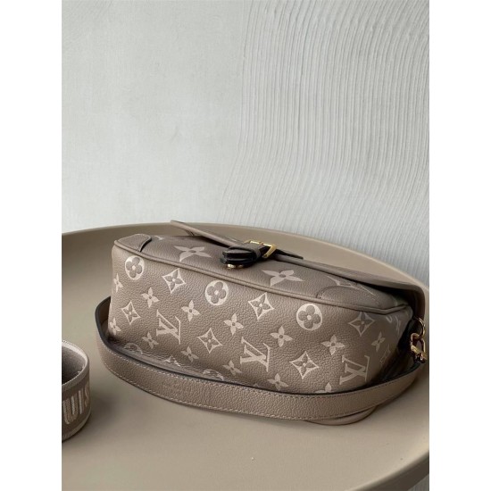 Louis Vuitton DIANE Handbag (M46388) Gray, Classic Monogram Empreinte Embossed Leather, Size: 23x16x8.5cm