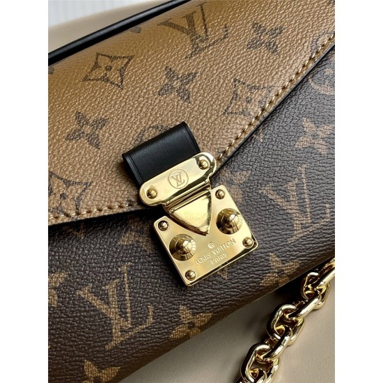 Louis Vuitton POCHETTE MÉTIS Metis EAST WEST Handbag (M46279) Yellow Flower, Monogram Canvas, Size: 21.5x13.5x6cm