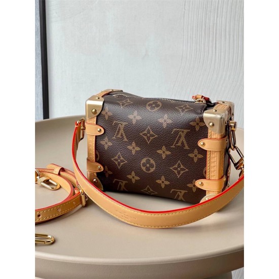 Louis Vuitton SIDE TRUNK Mini Handbag (M46815) Classic Monogram, Sharp Angles, Size: 18×12.5×8CM