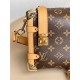 Louis Vuitton SIDE TRUNK Handbag (M46358) Nicolas Ghesquière, Small Monogram Canvas, Size: 21x14x6cm