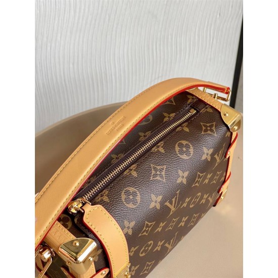 Louis Vuitton SIDE TRUNK Handbag (M46358) Nicolas Ghesquière, Small Monogram Canvas, Size: 21x14x6cm