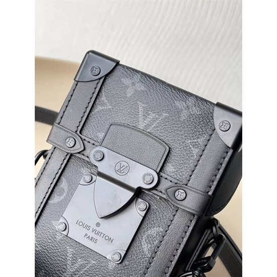 Louis Vuitton VERTICAL TRUNK Mini Handbag (M82077) Monogram Eclipse Black, Size: 10.7x17.5x6.8cm