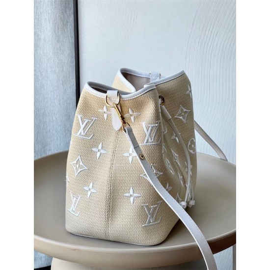 Louis Vuitton NéoNoé NeoNoe Medium Handbag (M22852) White, Size: 26x26x17.5cm