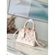 Louis Vuitton M22878 Cream Embroidered Shell Bag Collection, Latest Season New Alma BB Handbag (M91606) in Soft Calfskin, Size: 23.5x17.5x11.5cm