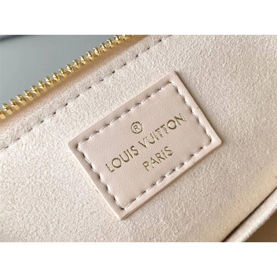 Louis Vuitton M22878 Cream Embroidered Shell Bag Collection, Latest Season New Alma BB Handbag (M91606) in Soft Calfskin, Size: 23.5x17.5x11.5cm