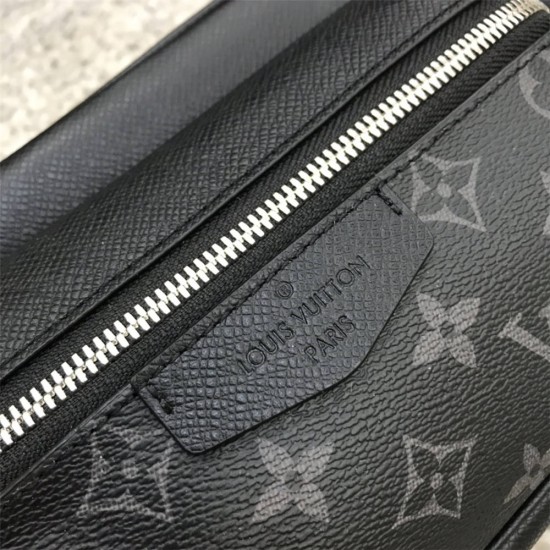 Louis Vuitton M30245 Black OUTDOOR Belt Bag, Limited Edition Outdoor Belt Bag with a mix of Monogram Canvas and Soft Taïga Leather, Size: 21x17x5cm