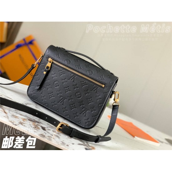 Louis Vuitton M41487 Metis Black Embossed Monogram Empreinte Leather, Pochette Métis Handbag, Size: 25x19x9cm.