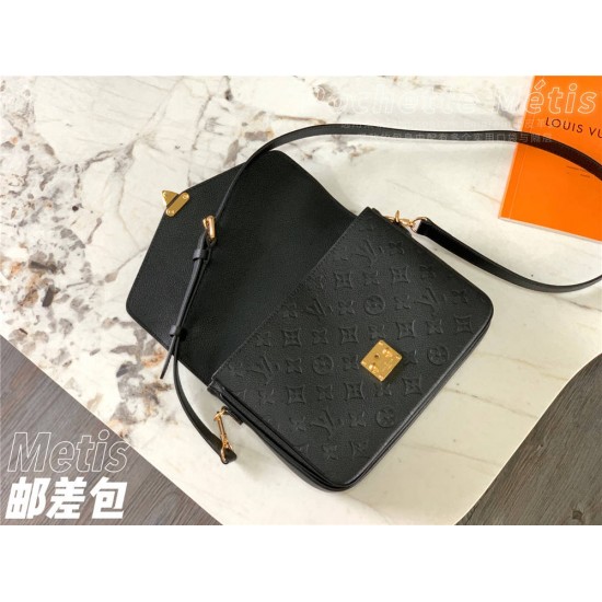 Louis Vuitton M41487 Metis Black Embossed Monogram Empreinte Leather, Pochette Métis Handbag, Size: 25x19x9cm.