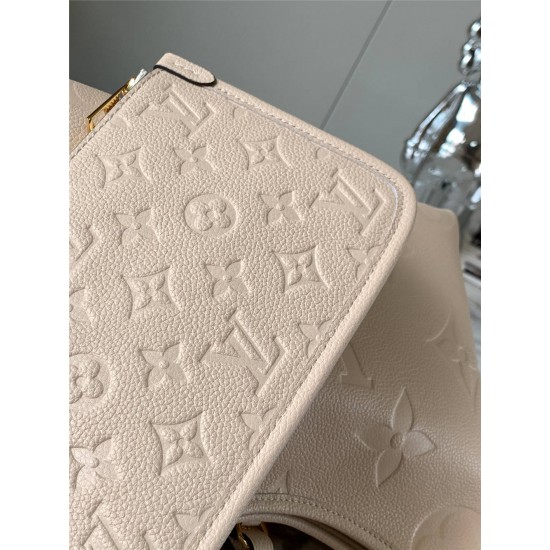 Louis Vuitton CARRYALL Small Handbag (M46293) White, Monogram Empreinte Embossed Leather, Size: 24x29.5x12cm