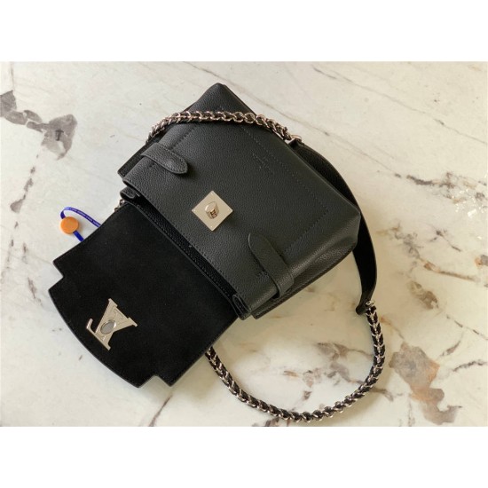 Louis Vuitton LOCKME EVER Mini Handbag (M20997) Black, Petite and Exquisite Lockme Ever Mini Handbag in Grained Calfskin, Size: 23x17x10cm