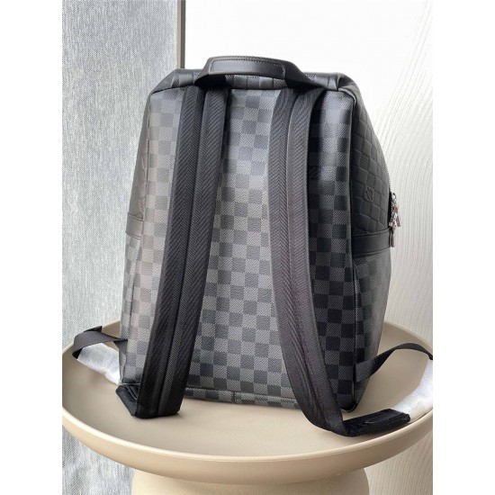 Louis Vuitton DISCOVERY Small Backpack (N40436) Black, Damier Infini Leather and Damier Graphite Canvas, Size: 30x40x20cm