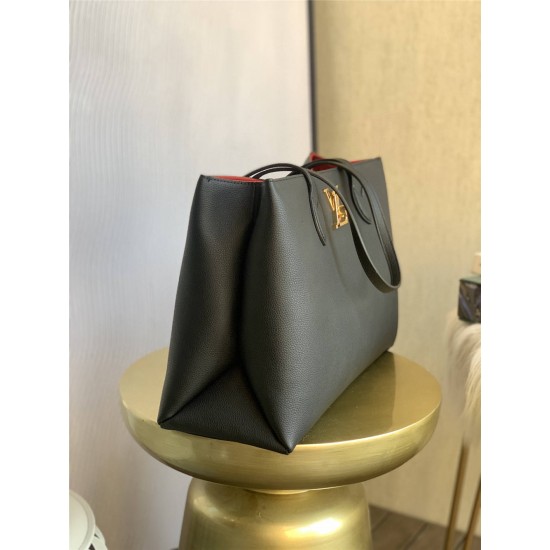 Louis Vuitton BORSA LOCKME SHOPPER Handbag (M57345) Black, Soft Calfskin with Two Leather Shoulder Straps, Size: 38x26.5x13cm