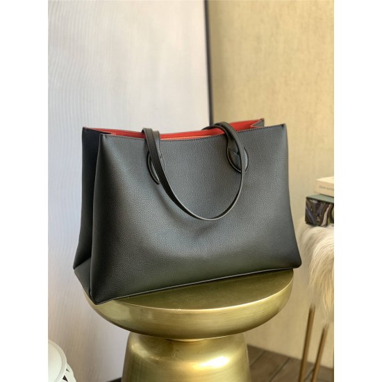 Louis Vuitton BORSA LOCKME SHOPPER Handbag (M57345) Black, Soft Calfskin with Two Leather Shoulder Straps, Size: 38x26.5x13cm