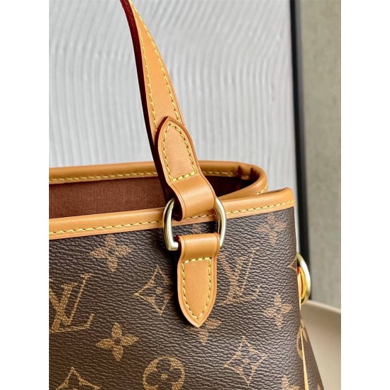 Louis Vuitton DELIGHTFUL Medium Pumpkin Bag (M51156) Monogram Body, Leather Handles, Size: 25x23x15cm