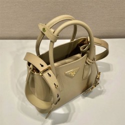 Sunny Yellow Prada Double Saffiano Leather Mini Bag 1BG443 light yellow Double Saffiano 25x18.5x12.5cm