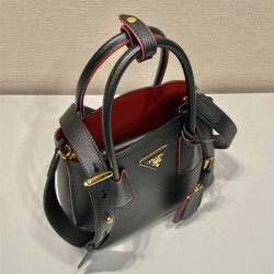  Sunny  Prada Double Saffiano Leather Mini Bag  1BG443  Black  Double  Saffiano 25x18.5x12.5cm