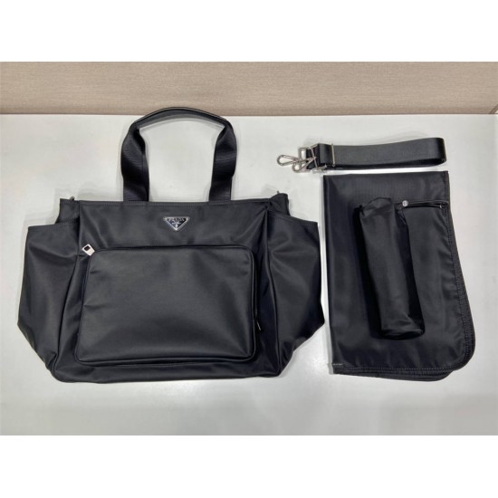 Black Prada Re-nylon Baby Bag Mum  1BG102   35x30x17cm