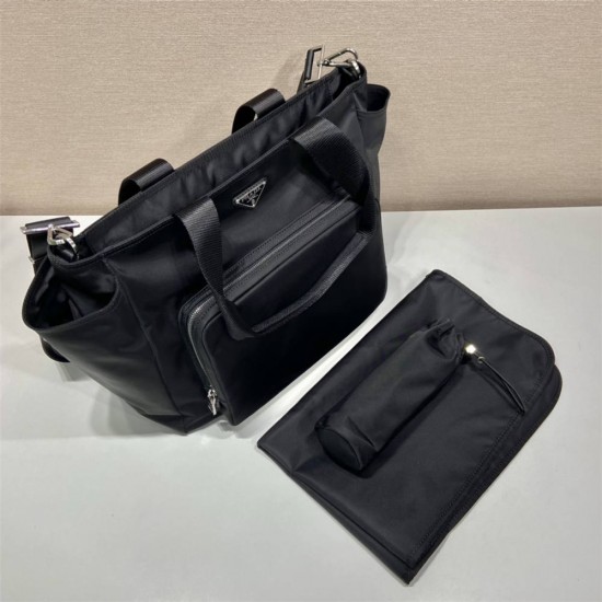 Black Prada Re-nylon Baby Bag Mum  1BG102   35x30x17cm