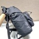 Navy Re-nylon And Saffiano Leather Backpack 2VZ135A   Black  27x45x17cm