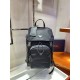 Navy Re-nylon And Saffiano Leather Backpack 2VZ135   Black  27x45x17cm