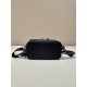 Black Re-nylon And Leather Shoulder Bag 1BH197A  22x12x7.5cm