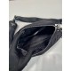 Black Re-nylon And Leather Shoulder Bag 1BH197A  22x12x7.5cm