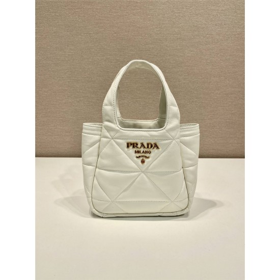 Small Nappa-leather Dynamique Bag With Topstitching 1BG451   Lambskin   White  18x16x10cm