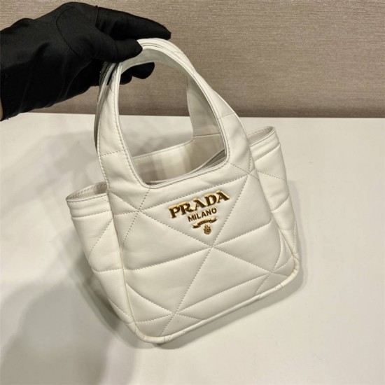 Small Nappa-leather Dynamique Bag With Topstitching 1BG451   Lambskin   White  18x16x10cm