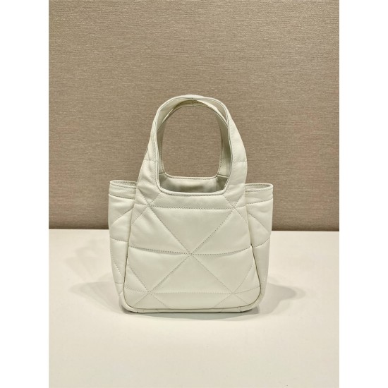 Small Nappa-leather Dynamique Bag With Topstitching 1BG451   Lambskin   White  18x16x10cm