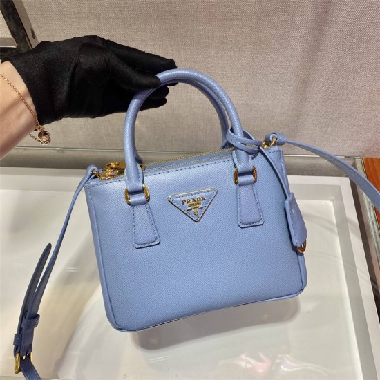 Prada Galleria Saffiano Leather Mini-bag  1BA906 Galleria Leather   Blue  20x15x9.5cm