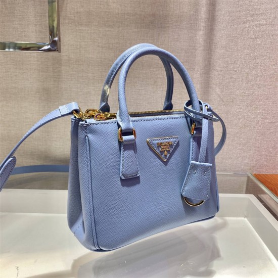 Prada Galleria Saffiano Leather Mini-bag  1BA906 Galleria Leather   Blue  20x15x9.5cm