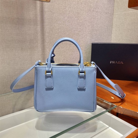 Prada Galleria Saffiano Leather Mini-bag  1BA906 Galleria Leather   Blue  20x15x9.5cm