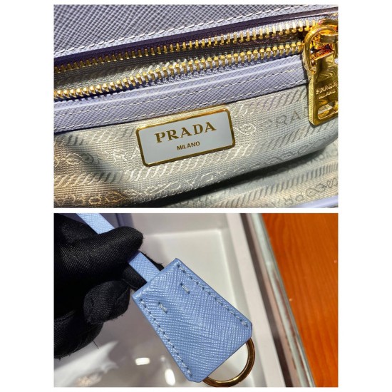 Prada Galleria Saffiano Leather Mini-bag  1BA906 Galleria Leather   Blue  20x15x9.5cm