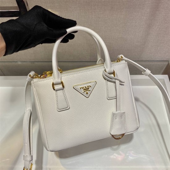 Prada Galleria Saffiano Leather Mini-bag  1BA906 Galleria Saffiano Leather   White  20x15x9.5cm