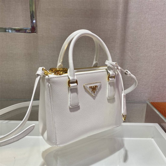 Prada Galleria Saffiano Leather Mini-bag  1BA906 Galleria Saffiano Leather   White  20x15x9.5cm