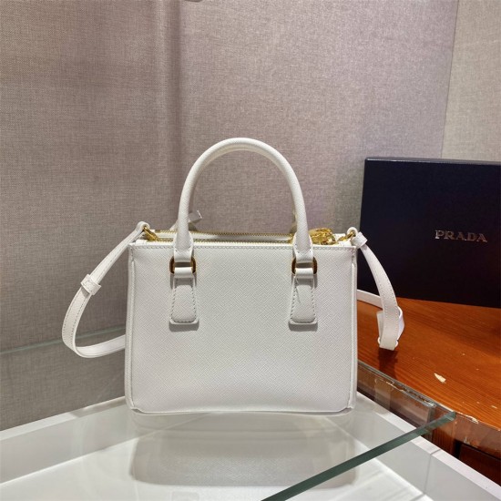 Prada Galleria Saffiano Leather Mini-bag  1BA906 Galleria Saffiano Leather   White  20x15x9.5cm