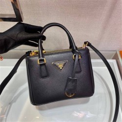 Prada Galleria Saffiano Leather Mini-bag 1BA906 Galleria Saffiano Leather   Black  20x15x9.5cm