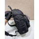 Navy Re-nylon And Saffiano Leather Backpack 2VZ135  Black   27x45x17cm