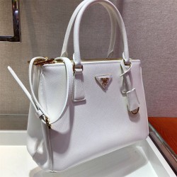 Medium Prada Galleria Saffiano Leather Bag 1BA863   White  28x20x12cm