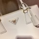 Medium Prada Galleria Saffiano Leather Bag 1BA863   White  28x20x12cm